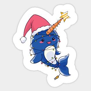 Christmas Narwhale Sticker